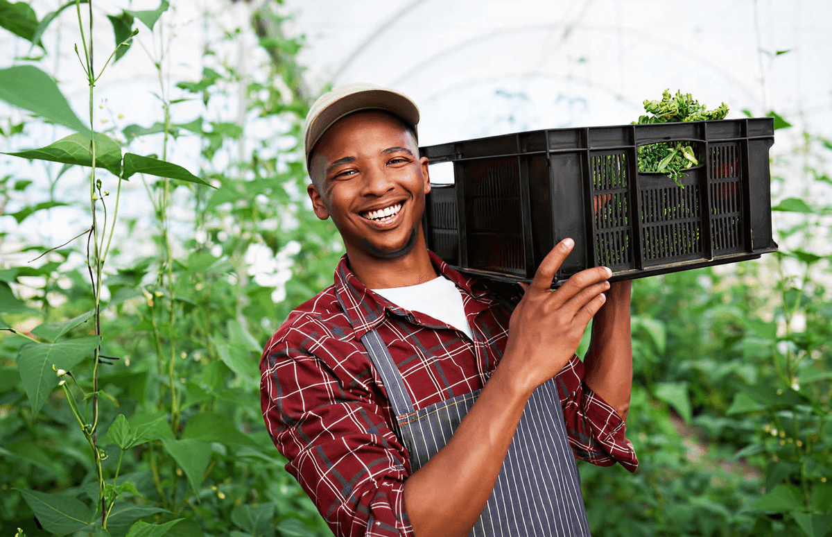 Farmer with produce
