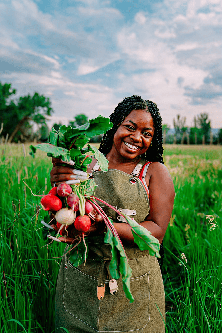 Farmer with produce